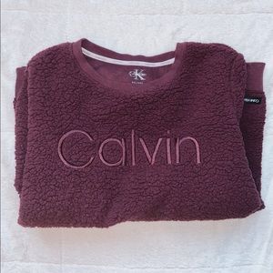 Plum Calvin Klein Teddy Crewneck